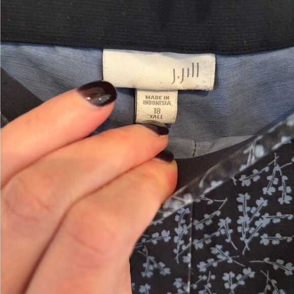 J Jill Blue Floral Patterned Women's Pants - Picture 4 of 5